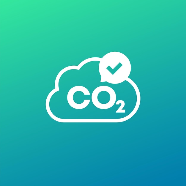 Icono de carbono neutral con gas co2