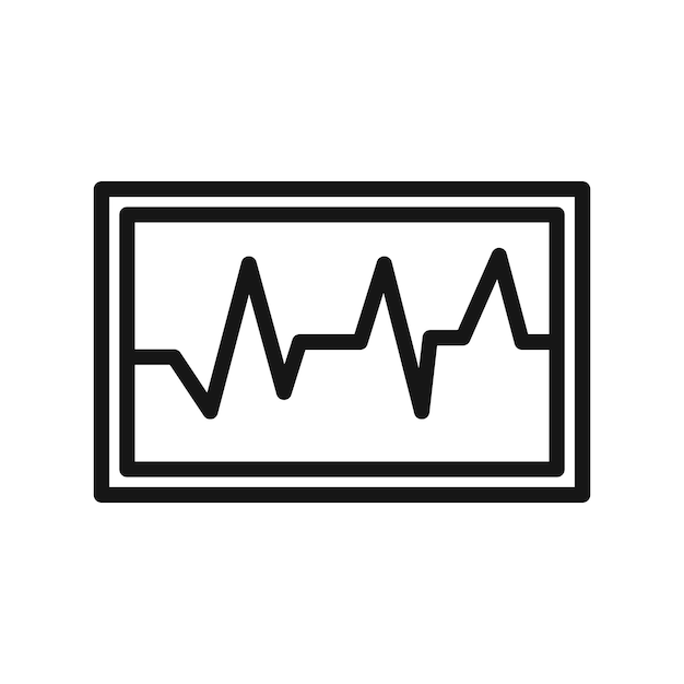 icono de cardiograma Vector de arte de línea negra