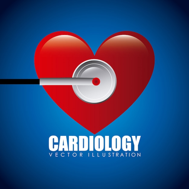 Vector icono de cardiología