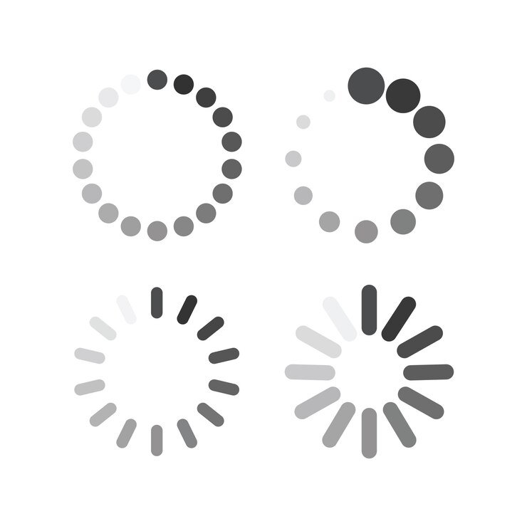 Vector ícono de carga aislado establecido en la ilustración vectorial de fondo negro