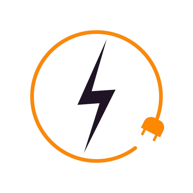 Icono de carga de automóviles eléctricos plantilla de diseño gráfico relámpago