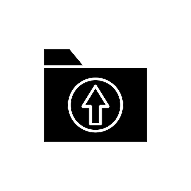 El icono de carga de carpeta establece el símbolo vectorial del archivo de carga de datos en estilo negro lleno y delineado