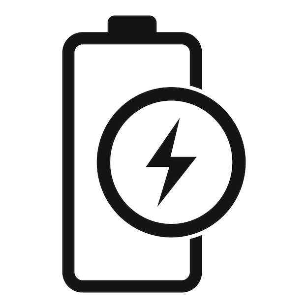 Icono de carga completa de la batería vector sencillo Fuerza de voltaje