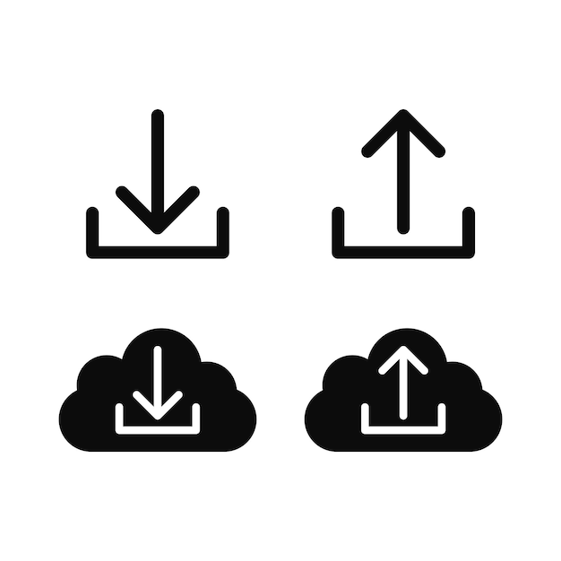 Icono de carga y descarga de la colección Set sobre fondo blanco.