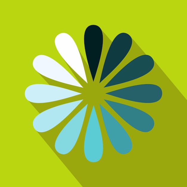 Icono de carga en estilo plano sobre un fondo verde