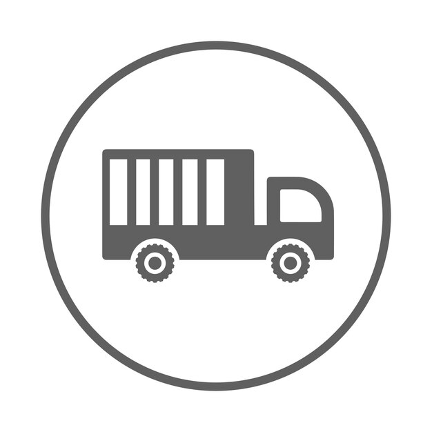 Icono de carga de transporte de trailers y automóviles Gráficos vectoriales grises