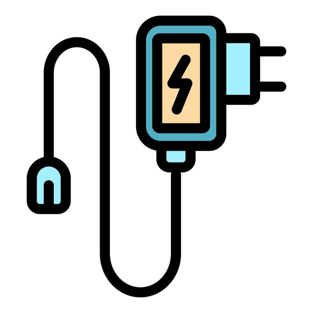 Icono de cargador rápido Contorno del icono vectorial de cargadores rápidos Color plano aislado