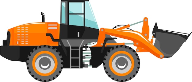 Icono de cargadora de ruedas en ilustración vectorial de estilo plano