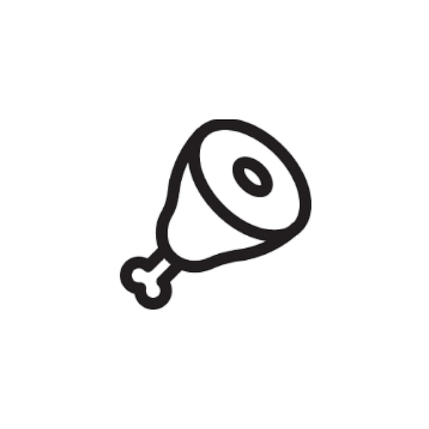 Icono de carne aislado sobre un fondo blanco