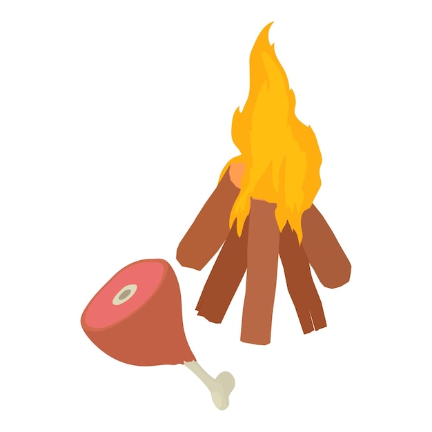 Icono de carne para cocinar Ilustración isométrica del icono de vector de carne para cocinar para web