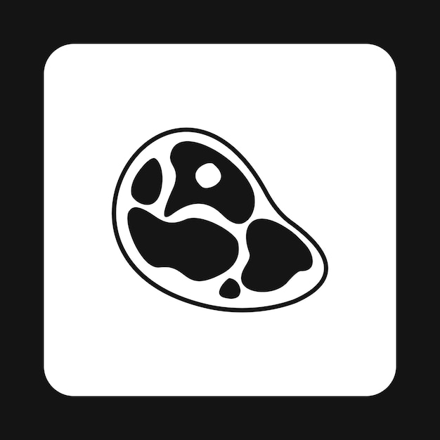 Icono de carne de res de mármol en estilo simple aislado sobre un fondo blanco Símbolo de alimentos