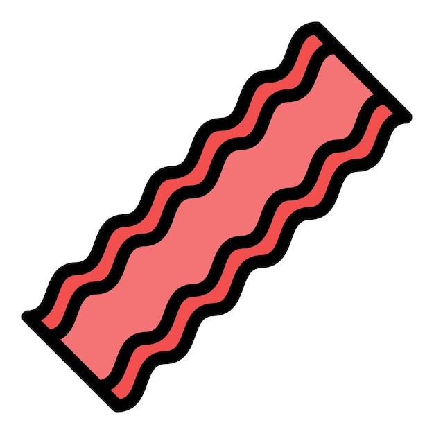 Icono de carnicero de tocino Contorno del icono vectorial del carnicero del tocino Color plano aislado