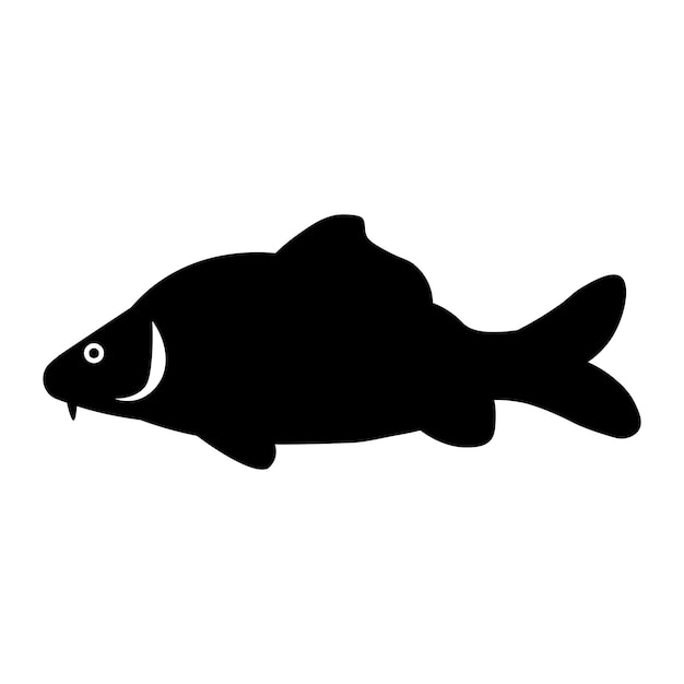 icono de carpa vectorial negra sobre un fondo blanco