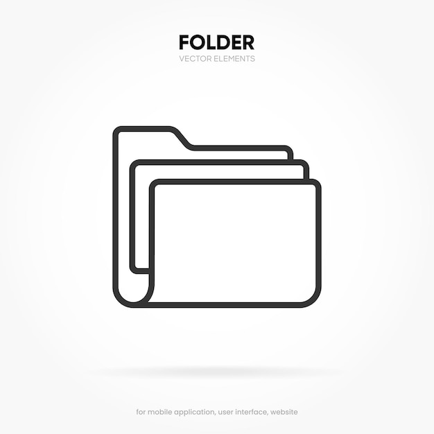 Icono de carpeta 3D aislado sobre fondo blanco Símbolo de documento Icono de archivo 3D Signo de carpeta moderno