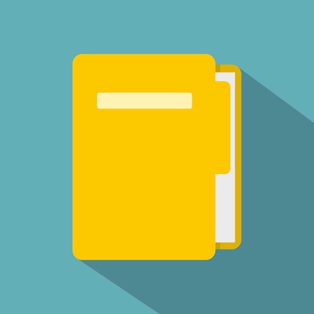 Icono de carpeta de archivo amarillo Ilustración plana del icono de vector de carpeta de archivo amarillo para web aislado sobre fondo azul bebé