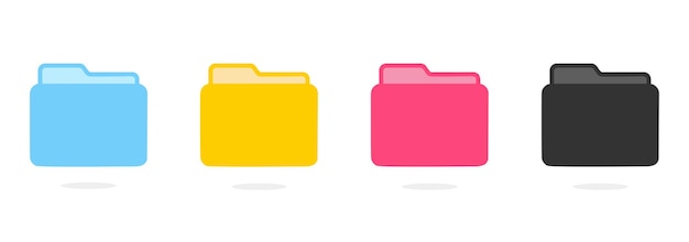 icono de carpeta archivo de computadora documento colorido archivo de datos de encuadernación diseño de interfaz de usuario amarillo 2D simple moderno