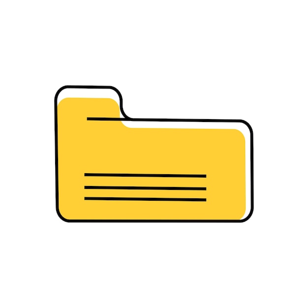 Icono de carpeta Archivo de datos de documentos y tema de almacenamiento Diseño aislado Ilustración vectorial