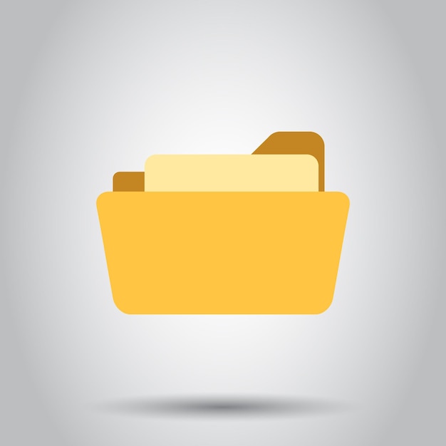 Icono de carpeta de archivos en estilo plano Ilustración de vector de archivo de documentos sobre fondo aislado Concepto de negocio de almacenamiento