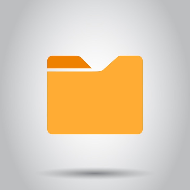 Icono de carpeta de archivos en estilo plano Ilustración de vector de archivo de documentos sobre fondo aislado Concepto de negocio de almacenamiento