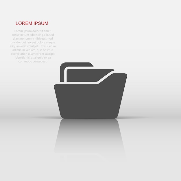 Icono de carpeta de archivos en estilo plano Ilustración de vector de archivo de documentos sobre fondo blanco aislado Concepto de negocio de almacenamiento