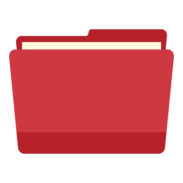 Vector icono de carpeta de archivos de pc roja. ilustración plana del icono de vector de carpeta de archivos de pc rojo para diseño web
