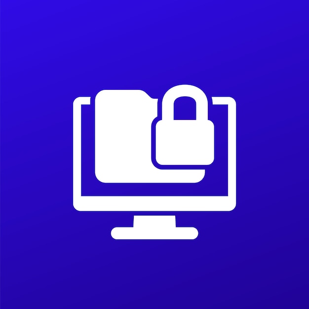 icono de carpeta bloqueado con un vector de computadora
