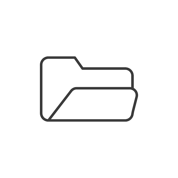 Icono de carpeta conjunto de archivo de datos de computadora símbolo vectorial simple proyecto carpeta web signo en negro relleno y estilo delineado