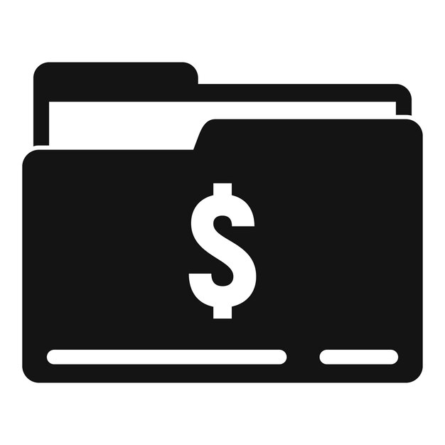 Icono de carpeta de dinero Ilustración simple del icono de vector de carpeta de dinero para diseño web aislado sobre fondo blanco