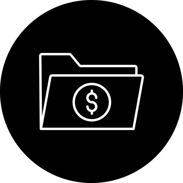 Ícono de la carpeta de dinero