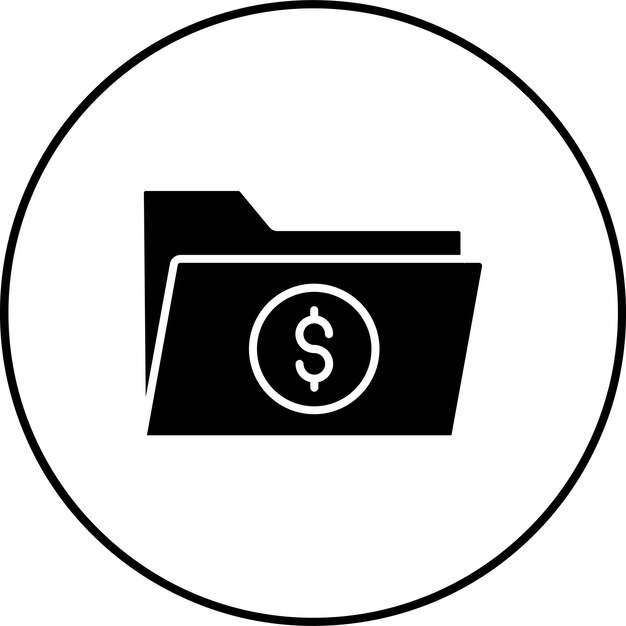 Ícono de la carpeta de dinero