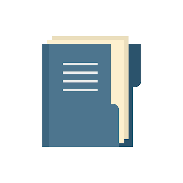 Icono de carpeta de documentos de Office Manager Ilustración plana del icono de vector de carpeta de documentos de Office Manager aislado sobre fondo blanco