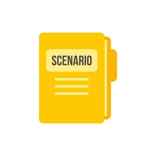 Icono de carpeta de escenario Ilustración plana del icono de vector de carpeta de escenario aislado sobre fondo blanco