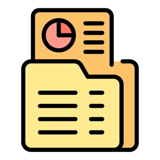 Icono de carpeta de garantía vector de contorno Pago de préstamo Tiempo de finanzas color plano