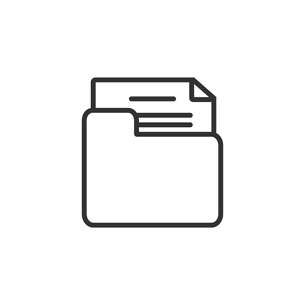 Ícono de carpeta Ilustración vectorial de archivos Concepto de negocio de datos