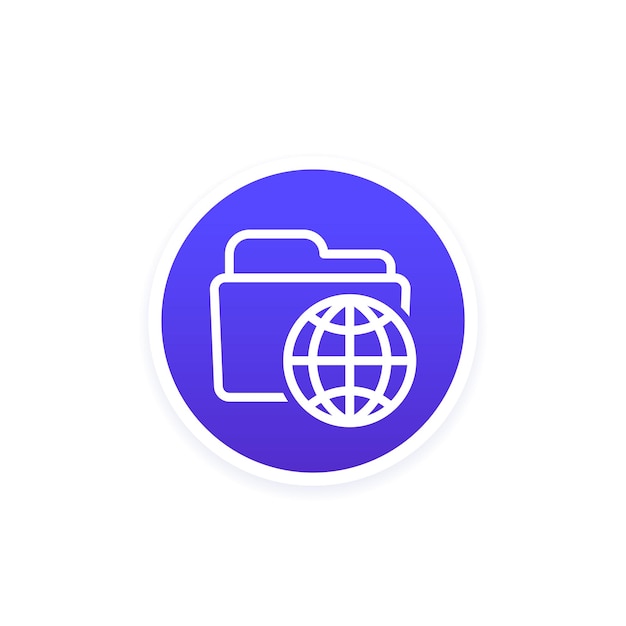 icono de carpeta en línea para web o aplicaciones