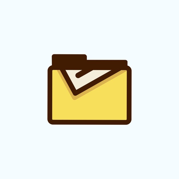 Icono de carpeta de moda plano delineado