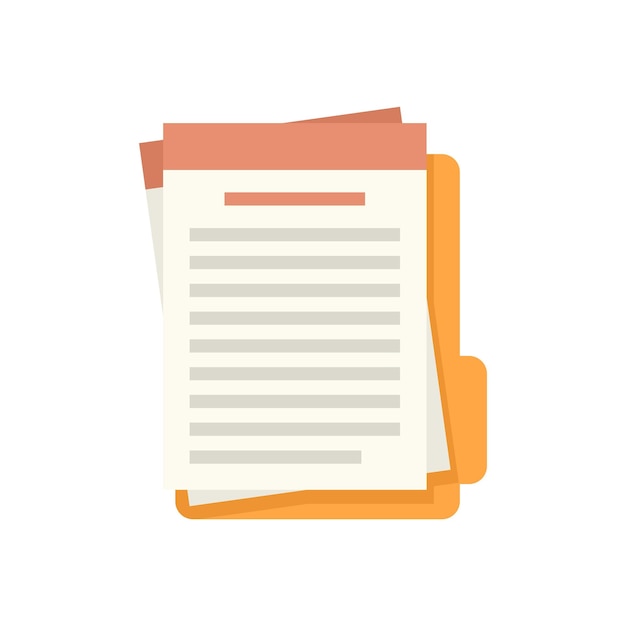 Icono de carpeta de resumen Ilustración plana del icono de vector de carpeta de resumen aislado sobre fondo blanco