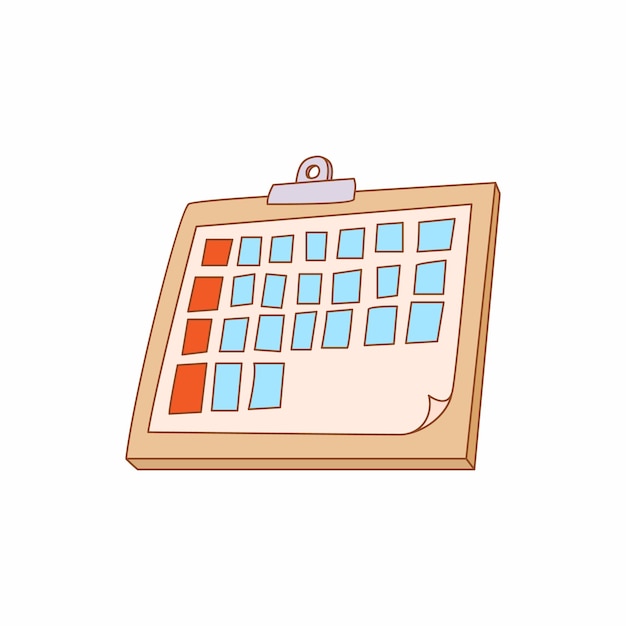 Icono de la carpeta de la tableta en estilo de dibujos animados aislado en fondo blanco Símbolo de suministros de oficina