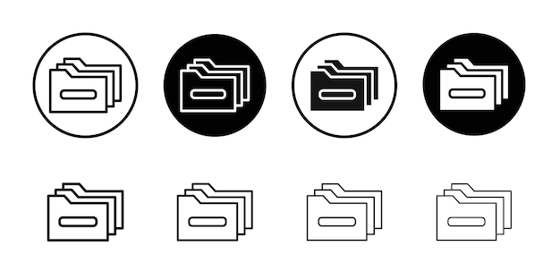 El icono de las carpetas de archivo es un contorno delgado simple