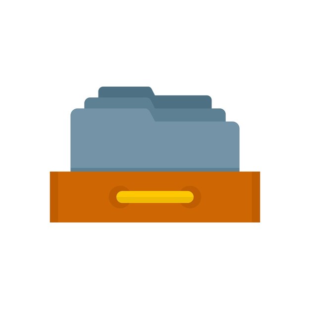 Icono de carpetas de oficina de almacenamiento Ilustración plana del icono de vector de carpetas de oficina de almacenamiento aislado sobre fondo blanco