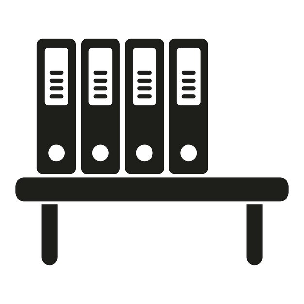 El icono de las carpetas de oficina de la pila es un vector simple de datos de computadora de información de PC