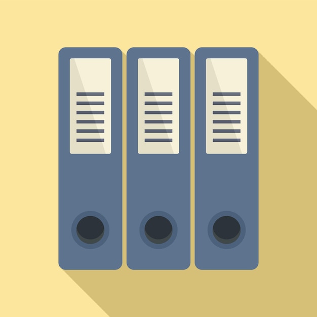 Icono de carpetas del programa de estudios Ilustración plana del icono de vector de carpetas del programa de estudios para diseño web