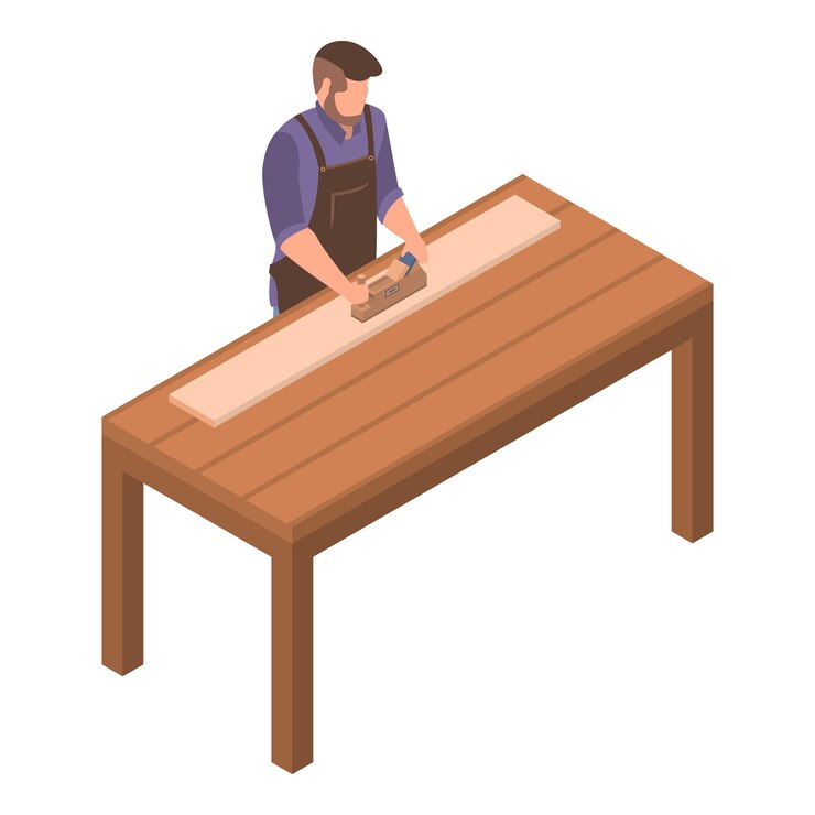 Vector icono de carpintero hombre isométrico de icono de vector de carpintero hombre para diseño web aislado sobre fondo blanco