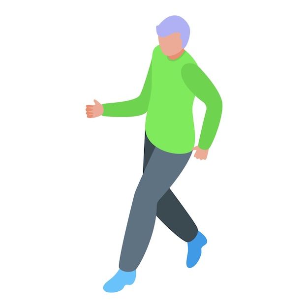 Icono de carrera al aire libre para adultos varones vector isométrico Deporte activo