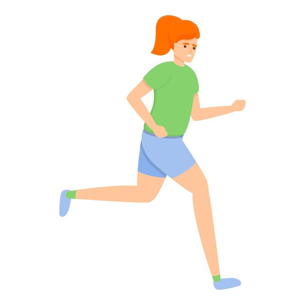Icono de carrera de la chica de la mañana Icono vectorial de carrera de las chicas de la mañana para el diseño web aislado en fondo blanco
