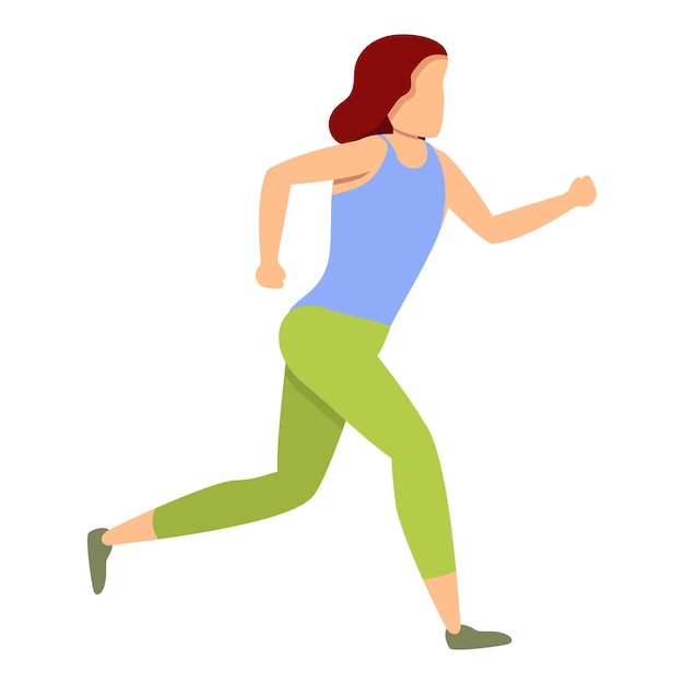 Icono de carrera de la chica de la mañana Icono vectorial de carrera de las chicas de la mañana para el diseño web aislado en fondo blanco
