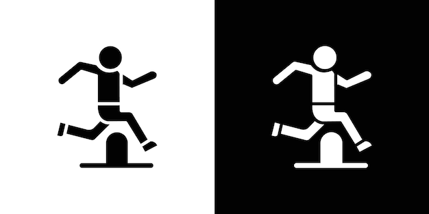 Icono de carrera de obstáculos Vector plano aislado en el contorno
