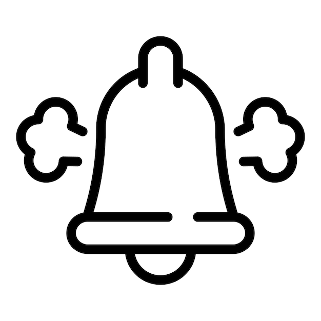 Icono de carrera de trabajo de campana Contorno Icono de vector de carrera de trabajo de campana para diseño web aislado sobre fondo blanco