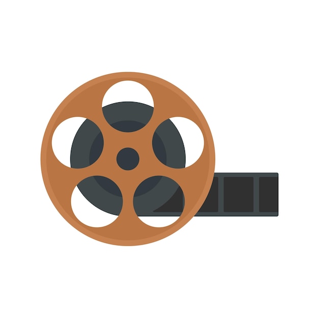 Icono de carrete de cine Ilustración plana del icono de vector de carrete de cine aislado sobre fondo blanco