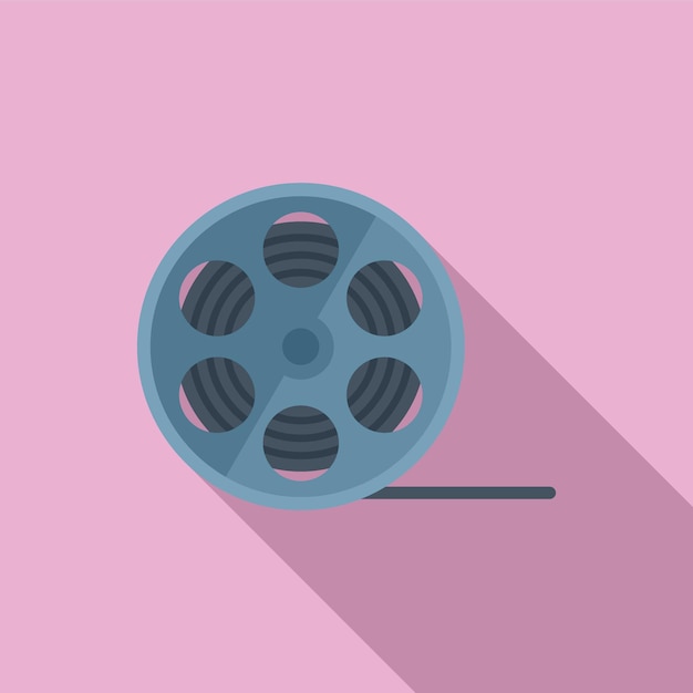 Icono de carrete de clip vector plano Montaje de película Audio en línea